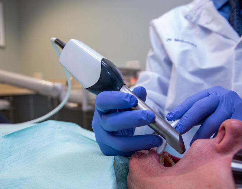 dental patient undergoing cerec scan Waterford, CT